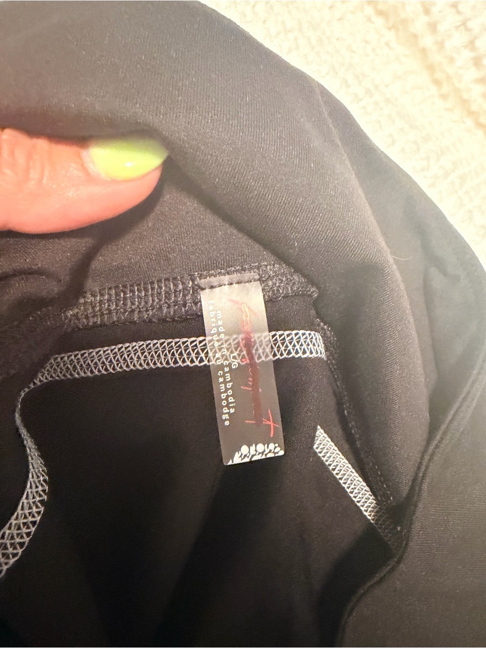 Free People Black High-Rise Leggings with White Piping - Picture 9 of 10